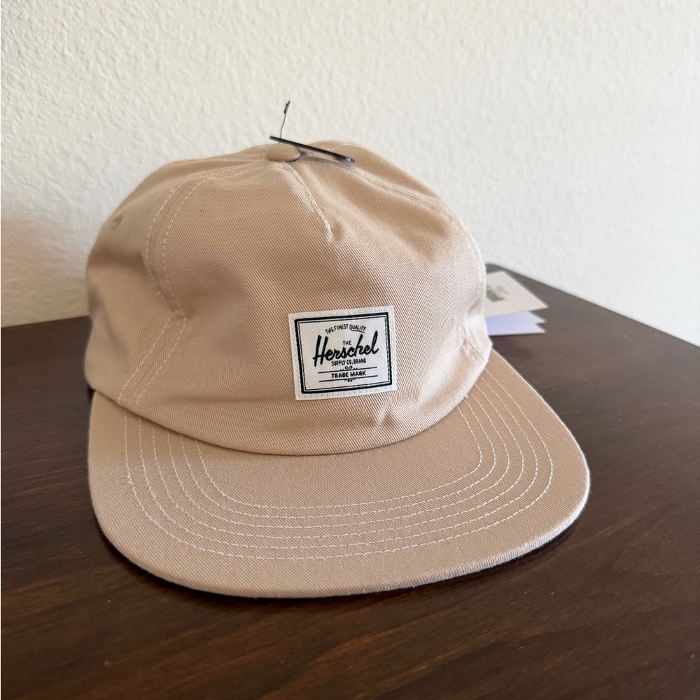 Herschel Supply Company Beige Five-Panel Cap with Patch Logo